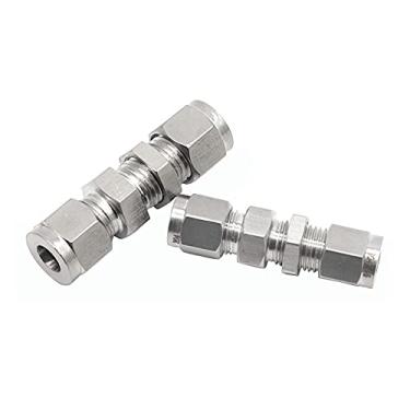 Imagem de Metalwork 304 Ajuste de tubo de compressão de aço inoxidável, anteparo União, 0.25 Inch, 2 Pcs