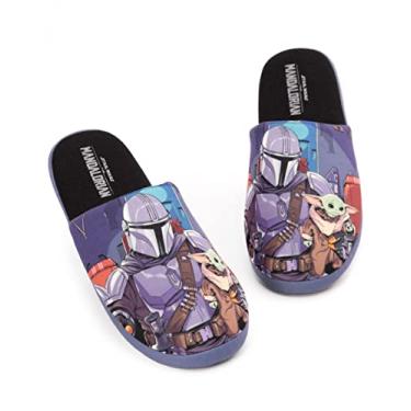 Imagem de STAR WARS The Mandalorian Pantufas masculinas Baby Yoda House Shoes, Preto, 10-11