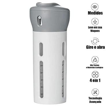Imagem de Dispenser Garrafa 4 Em 1 Loção Portátil Sabonete Liquido Shampoo Gel Cremes Viagens Frascos 30 ml Transporte Passeio