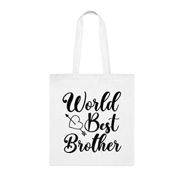 Imagem de Bolsa tote World Best Brother (World Best Brother) presente para irmão, bolsa de ombro irmão, bolsas reutilizáveis, presente para irmão do irmão e da irmã