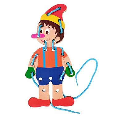 Imagem de Maninho Artesanatos Alinhavo Infantil Pinóquio Brinquedo Educativo e Pedagógico