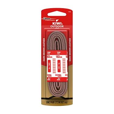 Imagem de KIWI Cadarços quadrados de couro para ambientes externos, marrom, 182 cm (pacote - 1)