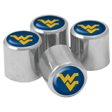 Imagem de Tampas de haste de válvula de pneu de metal NCAA West Virginia Mountaineers, pacote com 4