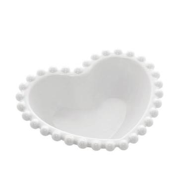 Imagem de Conjunto 4 Bowls Porcelana Coração Beads Branco - Rojemac