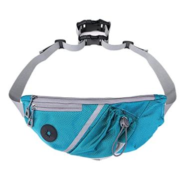 Imagem de Myweyde Hands Free Dog Leash com Zipper Pouch, trela ajustável para caminhar com o cão, Dog Treat Pouch para treinar o Fanny Pack, trela para caminhar com as mãos livres Hiking (Cyan)