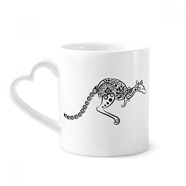 Imagem de Caneca com ilustração de esqueleto de canguru com sabor australiano caneca de café cerâmica copo de coração de vidro