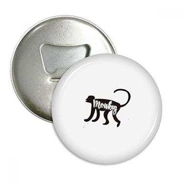 Imagem de Macaco Abridor de Garrafas Animal Preto e Branco Emblema Multifuncional
