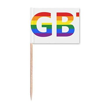 Imagem de Bandeira LGBT Transgênero Suporte aos Bissexuais Palito de Dente, Marcador Topper Decoração de Festa