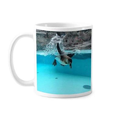 Imagem de Caneca de cerâmica com imagem da natureza do pinguim da Antártica do oceano cerâmica xícara de porcelana de café utensílios de mesa