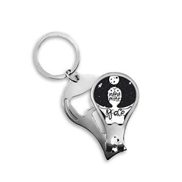 Imagem de Cortador de unhas More Space preto branco citação abridor chaveiro tesoura