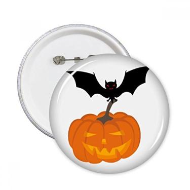 Imagem de Morcego abóbora Halloween Hallowmas alfinetes redondos crachá botão decoração acessório 5 peças