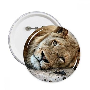 Imagem de Emblema de organismo terrestre animal selvagem leão redondo pinos crachá botão decoração acessório 5 peças