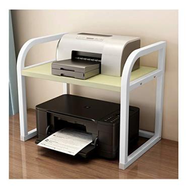 Imagem de KIZQYN Suporte de impressora de criatividade doméstica prateleira de impressora multicamadas armazenamento de mesa de escritório multifuncional copiadora simples prateleiras de armazenamento de documentos impressora de mesa (cor: B, tamanho: pequeno)