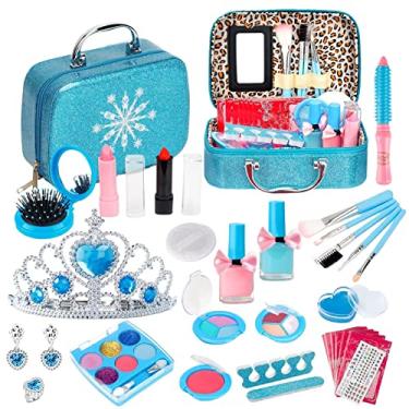 Compre Crianças maquiagem brinquedos kit para menina lavável cosméticos  brinquedos conjunto fingir jogo princesa sombra blush batom maquiagem bolsa  conjunto