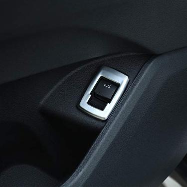 Imagem de JIERS Para BMW X1 F48 2016-2018 X2 F47 2018, tampa do botão da moldura do interruptor da porta traseira interior ABS cromado fosco acessórios para carro