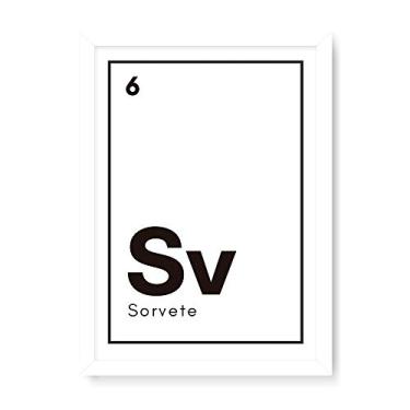 Imagem de Arte Maníacos Quadro Decorativo Sorvete Elemento - 23x16,25cm (Moldura caixa em laca branca)