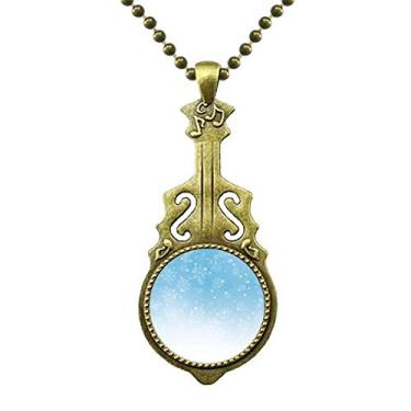 Imagem de DIYthinker Colar de neve floco de neve clima céu azul pingente de música joia de guitarra antiga