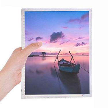 Imagem de Caderno com imagens da natureza do oceano, água, mar, barco, ciência, folhas soltas, diário recarregável, papelaria