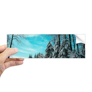 Imagem de DIYthinker Adesivo de para-choque retangular céu azul com nuvens de pinheiro para janela