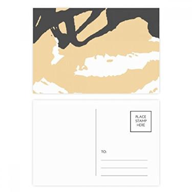 Imagem de Yellow Love Conjunto de cartões postais de arte abstrata de aniversário para enviar cartão de agradecimento