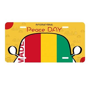 Imagem de DIYthinker Placa de licença Made in Guinea Country Love para decoração de carro, dia da paz