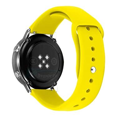 Imagem de Pulseira 20mm Sport Lisa LTimports, compativel com Galaxy Watch 3 41mm, Galaxy Active 2 44mm, Active 40mm, Galaxy Watch 42mm, GTS 2/3/4, BIP 2/3/S/L (Amarelo)