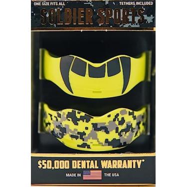 Imagem de Protetor de boca NEON para futebol, hóquei, lacrosse, MMA, todos os esportes, tamanho único, serve para todos, funciona com suspensórios