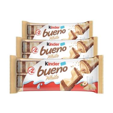 Imagem de Chocolate, 3 Pacotes De 39G Kinder Bueno White