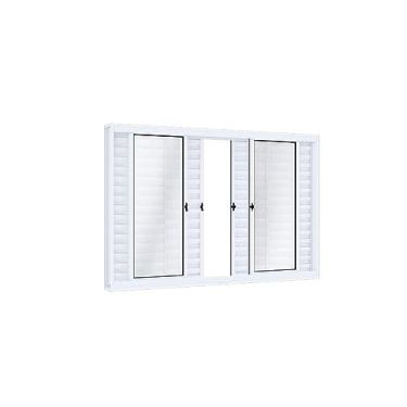 Imagem de Janela de Correr Aço Veneziana 6 Folhas Riobras 100cmx100cm Branco