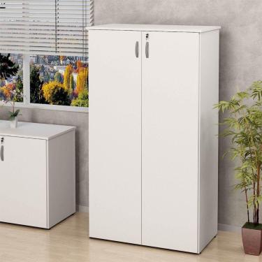 Imagem de Armário Multiuso Alto Para Escritório 2 Portas Branco