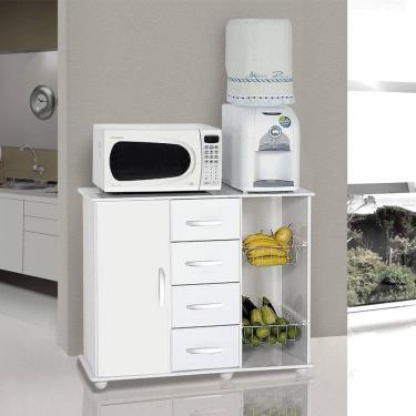 Imagem de Fruteira Multiuso 1 Porta 4 Gavetas Camila Primus - Branco