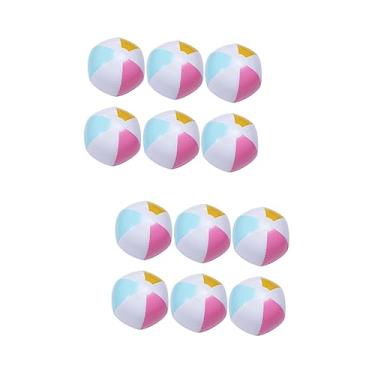 Imagem de 12 peças bolas de praia para crianças bolas coloridas de PVC bolas infláveis ​​suprimentos para piscinas bolas coloridas para crianças bolas de bilhar bolas de futebol