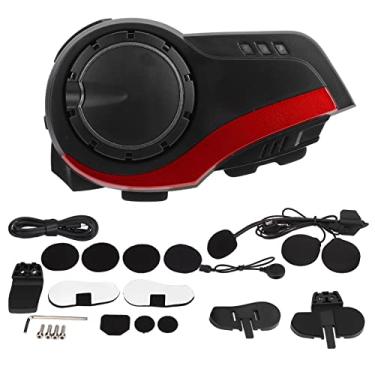 Imagem de Fone De Ouvido Bluetooth Para Capacete De Motocicleta, Fone De Ouvido Sking, Fone De Ouvido Esportivo à Prova D'água - Redução De Ruído, IP65 à Prova D'água, Ajustável, Intercomunicador(vermelho)