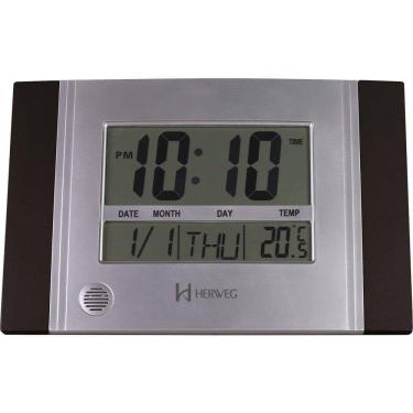 Imagem de Relógio De Parede Digital Herweg Ref: 6472-034 Prata/Preto