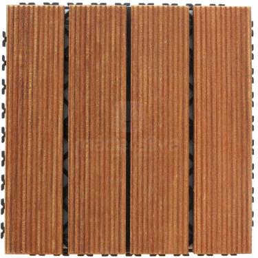 Imagem de Deck em Placa Madeira com Base Plástica Friso Antiderrapante 30cmx30cm MaderSilva Marrom