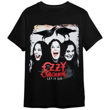 Imagem de Camiseta Ozzy Ozbourne Let It Die Banda De Rock Preta Unissex Adulto e Infantil 100% Algodão