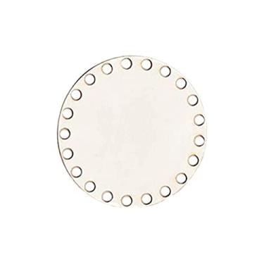 Imagem de Vaveren Cesta de Madeira Artesanal para Decoração Natalina - Base de Crochê Redonda em Branco, 20cm - Modelo Exclusivo