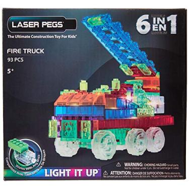 Imagem de Laser Pegs Blocos De Montar Zippydo Carro De Bombeiro 6 Em 1 Colorido