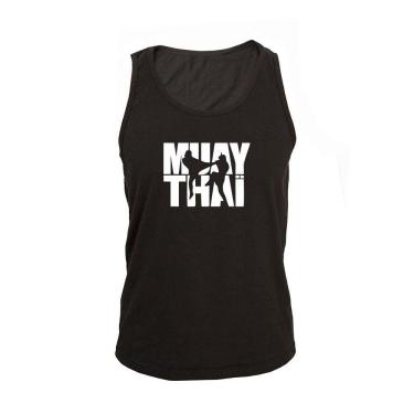 Imagem de Regata Masculina Algodão Muay Thai 2 Estampada Verão Moderna