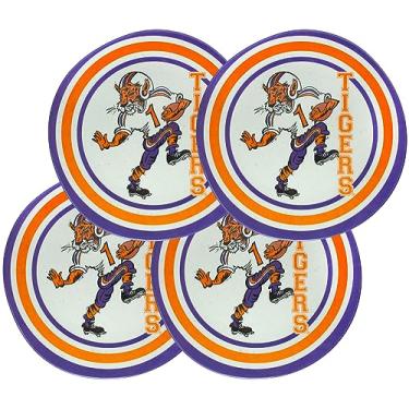 Imagem de Magnolia Lane Clemson University Tigers Conjunto de 4 pratos de jantar de melamina de 26 cm, perfeitos para o dia de jogo, churrascos, Ação de Graças, à beira da piscina, festas - Presente ideal para