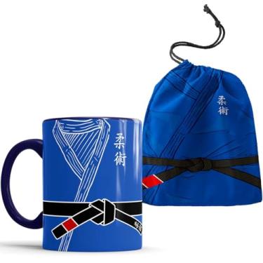 Imagem de Caneca Kimono Azul Jiu Jitsu Faixa Preta com Saquinho
