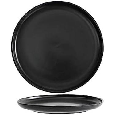 Imagem de Prato de cerâmica para jantar de bife estilo criativo nórdico Talheres ocidentais Prato doméstico Prato de sobremesa Prato de café da manhã Salada Prato de pizza, preto, 10 polegadas