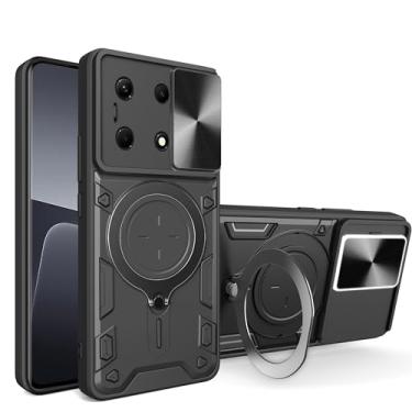 Imagem de Elubugod Capa compatível com Infinix Note 30 VIP 5G, com capa de lente de câmera deslizante compatível com Infinix Note 30 VIP 5G X6710 capa preta