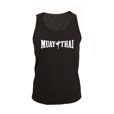 Imagem de Regata Masculina Algodão Muay Thai 4 Estampada Verão Moderna