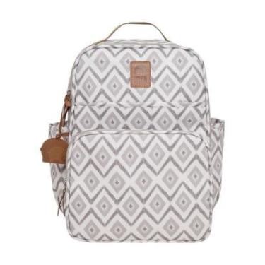 Imagem de Mochila de Maternidade Pirulitando Decor Branco Com Cinza-Unissex