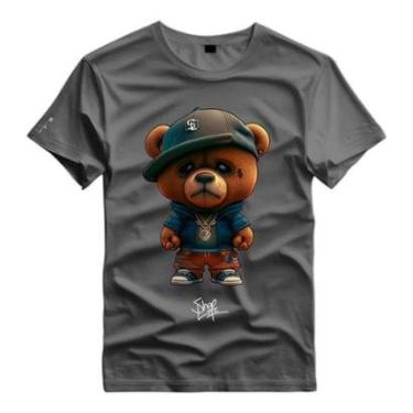 Imagem de Camiseta Personalizada Urso Gangsta Moletom Boné Tattoo-Unissex