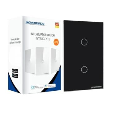 Imagem de Interruptor inteligente Lite 2 botões touch Wi-Fi preto Novadigital