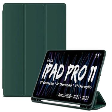 Imagem de Smart Case C/Suporte Pencil Para Apple iPad Pro 11 da 2ª 3ª 4ª Geração De 11" Pol. A2228 A2068 A2230 A2231 /A2377 A2459 A2301 A2460 /A2759 A2761 A2435 A2762 Ano 2020/2021/2022 - Alamo (VERDE)