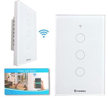 Imagem de Coibeu, Interruptor Inteligente WiFi, Smart Sem Fio Multifuncional 3 botões (MB303 com neutro) Compatível Com Alexa Google