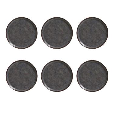 Imagem de Conjunto de Pratos de Sobremesa Porto Brasil Bio Titanium com 6 peças - Azul 